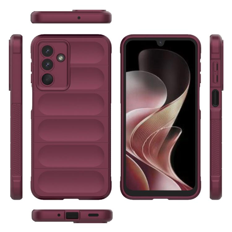 Funda de TPU + franela con escudo mágico indio para Samsung Galaxy M36 5G (rojo vino)