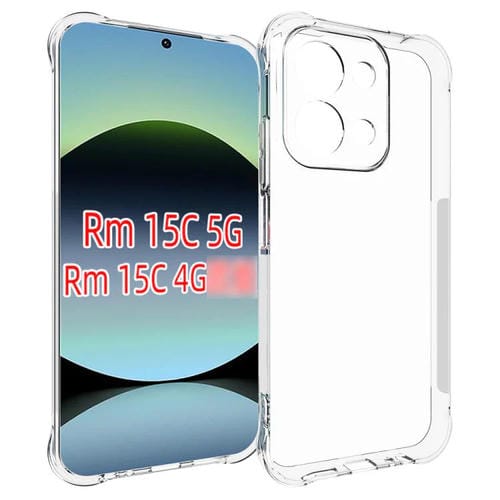 Funda de TPU gruesa, antideslizante y a prueba de golpes para Redmi 15C 5G/4G (173,1 mm) (transparente)