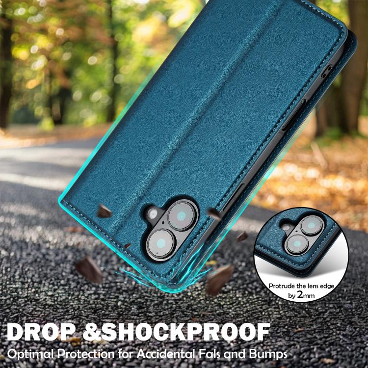 Funda de PU con textura fina esmerilada para iPhone 17 LC.IMEEKE L1 Series (azul)