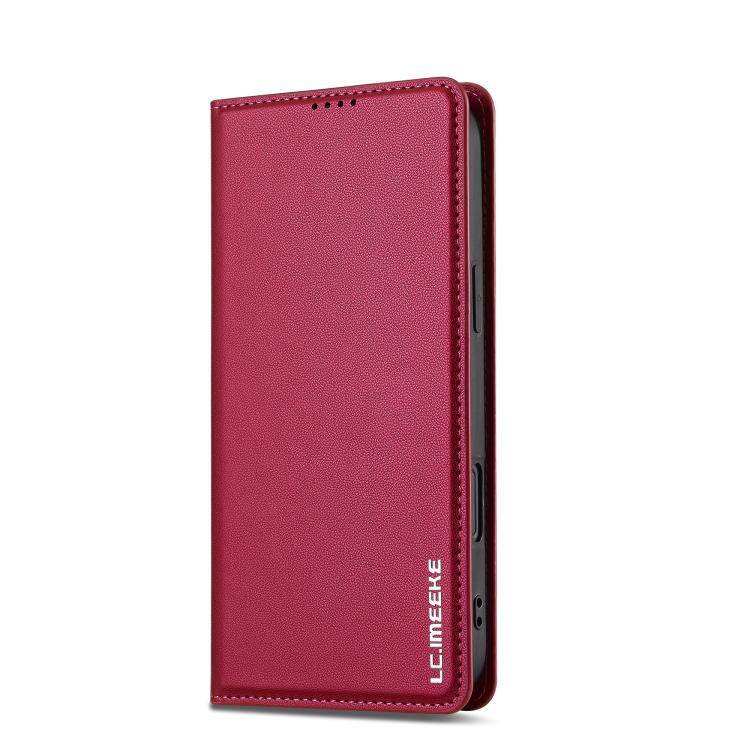Funda de PU con textura fina esmerilada para iPhone 17 LC.IMEEKE L1 Series (Roja)