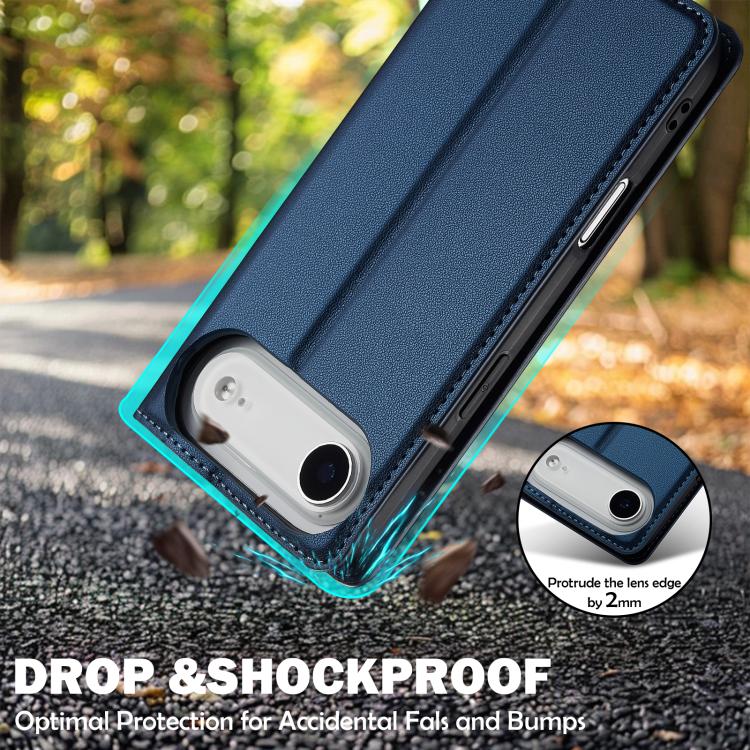 Funda de PU con textura fina esmerilada para iPhone 17 Air LC.IMEEKE L1 Series (azul)