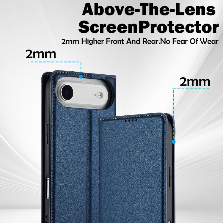 Funda de PU con textura fina esmerilada para iPhone 17 Air LC.IMEEKE L1 Series (azul)