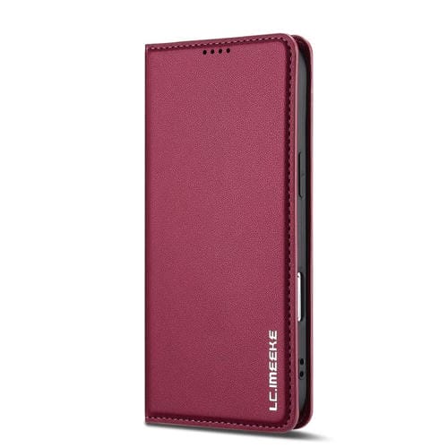 Funda de PU con textura fina esmerilada para iPhone 17 Air LC.IMEEKE L1 Series (Roja)