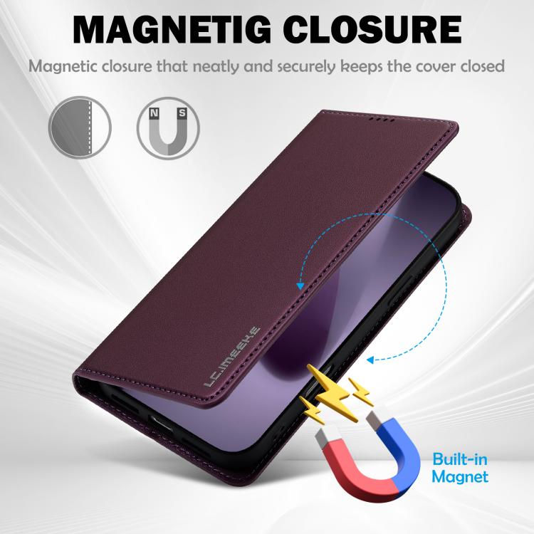 Funda de PU con textura fina esmerilada para iPhone 17 Pro LC.IMEEKE L1 Series (morada)