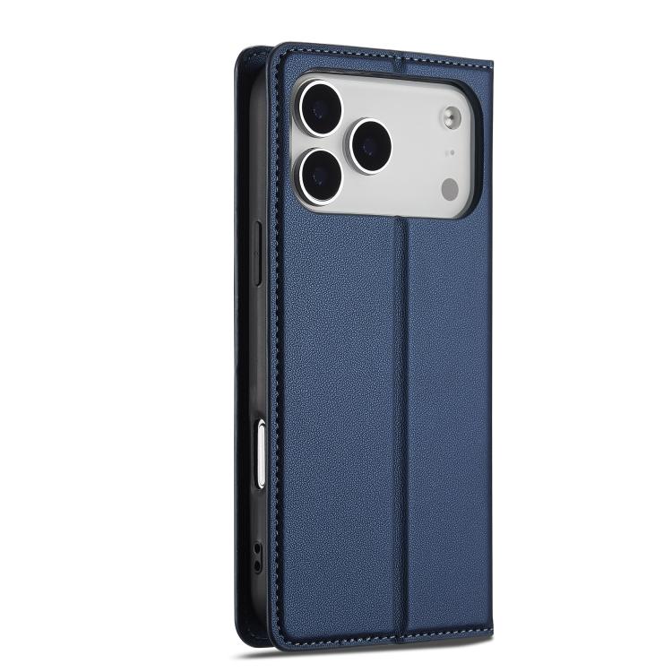 Funda de PU con textura fina esmerilada LC.IMEEKE L1 Series para iPhone 17 Pro Max (azul)