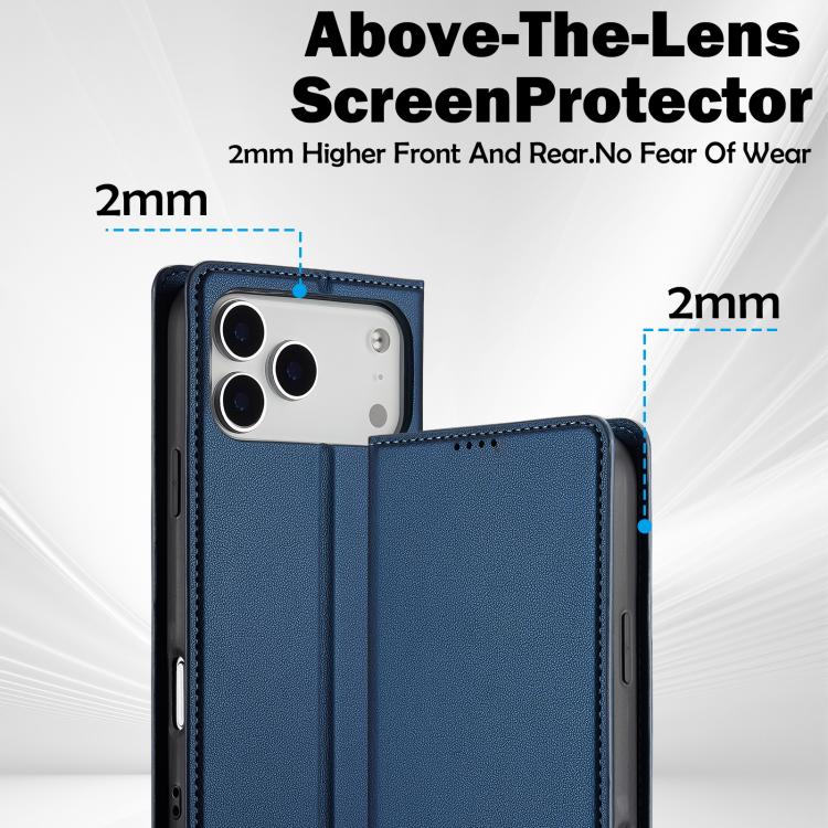 Funda de PU con textura fina esmerilada LC.IMEEKE L1 Series para iPhone 17 Pro Max (azul)