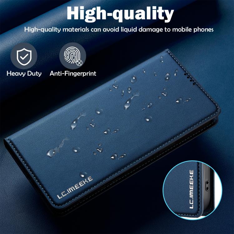 Funda de PU con textura fina esmerilada LC.IMEEKE L1 Series para iPhone 17 Pro Max (azul)