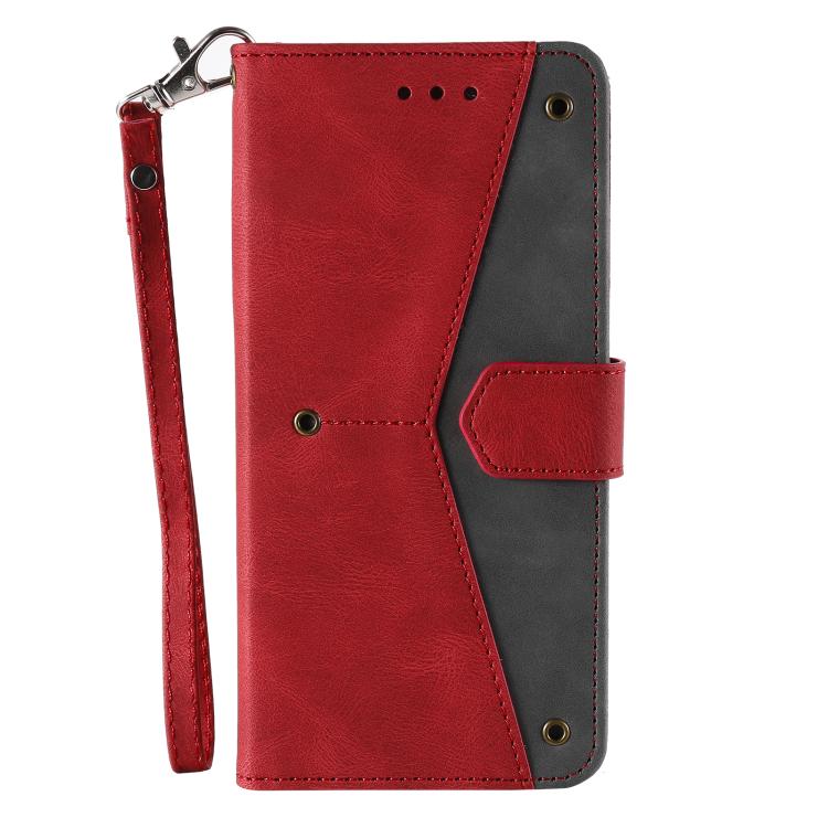 Funda para iPhone 16E Piel de Becerro Textura con Costuras Tacto de Uña (Rojo)
