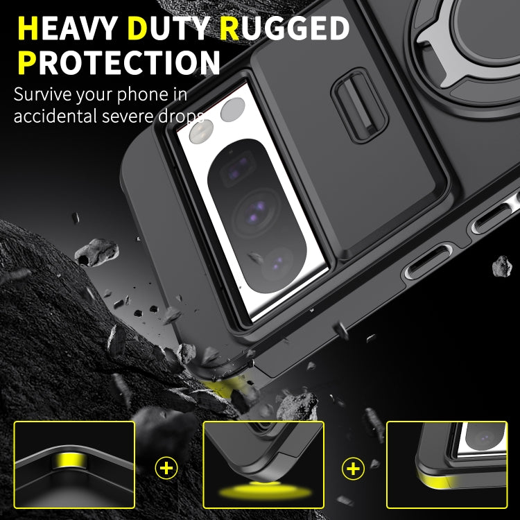 Funda con anillo deslizante para Google Pixel 10 Pro XL (negro)