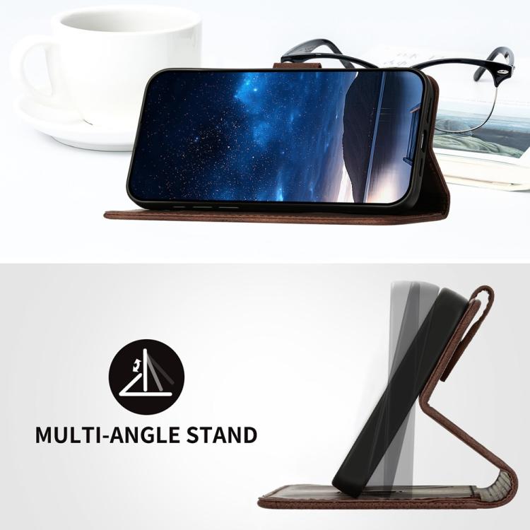 Funda de Cuero para Huawei P50 Pro con Diseño de Mariposa en Relieve y Cordón (Café)