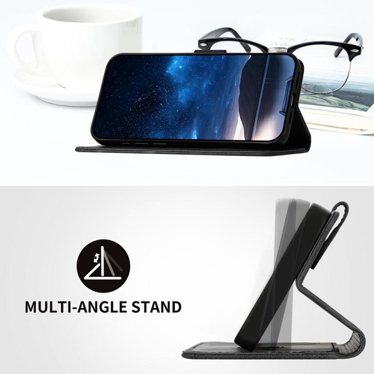 Funda de Cuero para Huawei Enjoy 50/Nova Y70 con Diseño Mariposa en Relieve y Cordón (Negro)