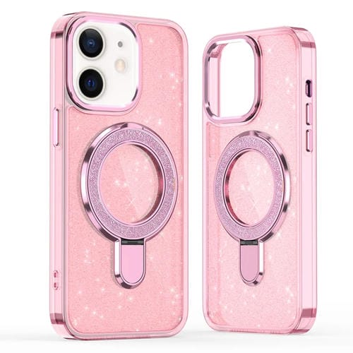 Funda para Teléfono Magsafe con Soporte de Anillo para iPhone 11 (Rosa)