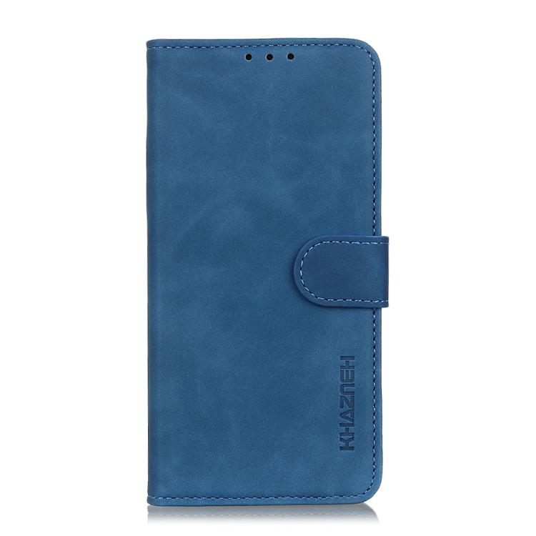 Funda de cuero con tapa horizontal y textura retro KHAZNEH para Samsung Galaxy XCover7 Pro (azul)