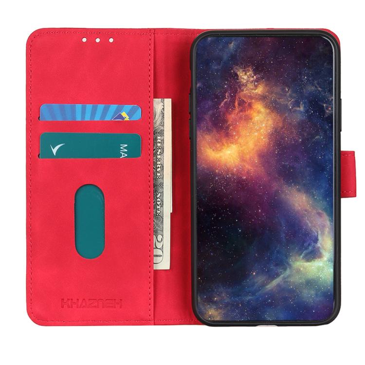 Funda de cuero con tapa horizontal y textura retro KHAZNEH para Samsung Galaxy XCover7 Pro (roja)