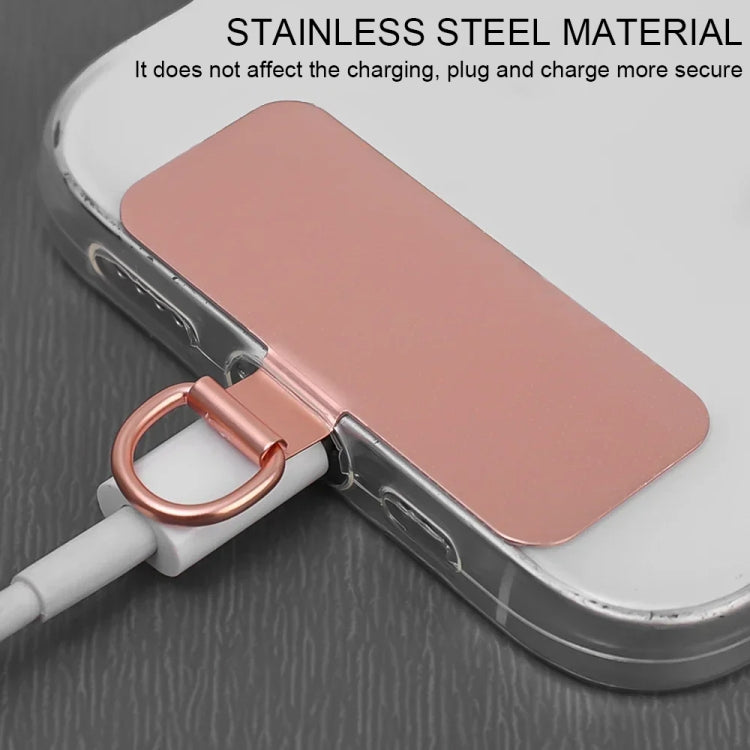 Junta de Fijación para Cordón de Teléfono Móvil Metal Rectangular (Dorado)