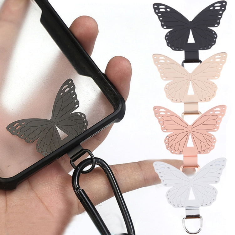 Junta de Fijación para Cordón de Teléfono Móvil Metal Forma de Mariposa (Negra)