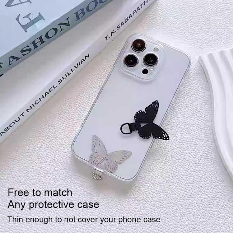 Junta de Fijación para Cordón de Teléfono Móvil Metal Forma de Mariposa (Negra)