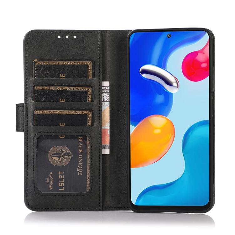Funda de piel con tapa y textura de vaca para Samsung Galaxy XCover7 Pro (negra)