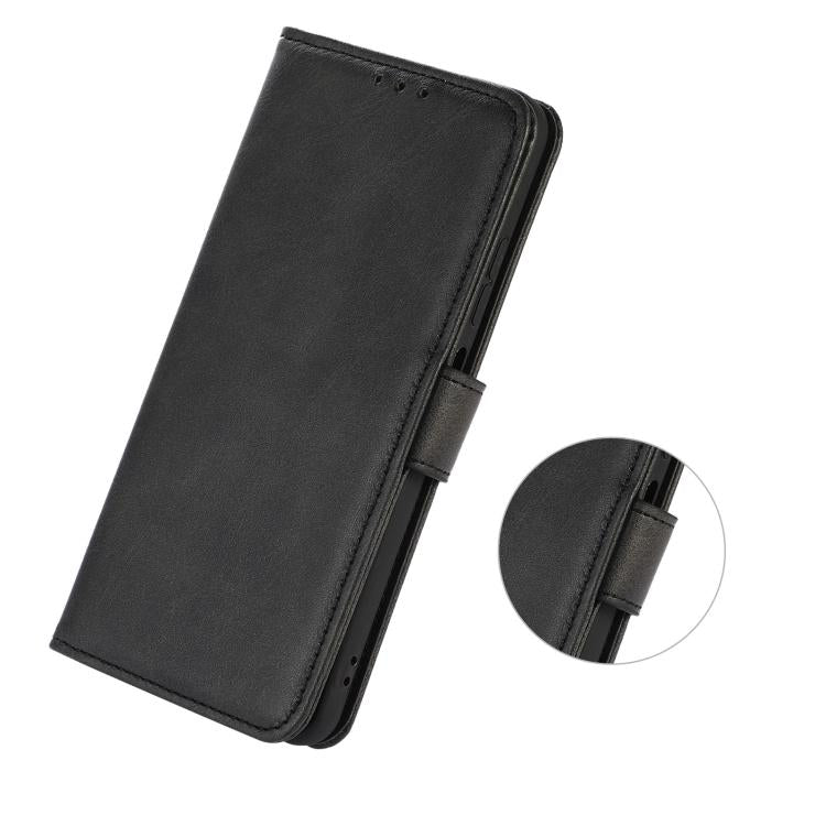 Funda de piel con tapa y textura de vaca para Samsung Galaxy XCover7 Pro (negra)