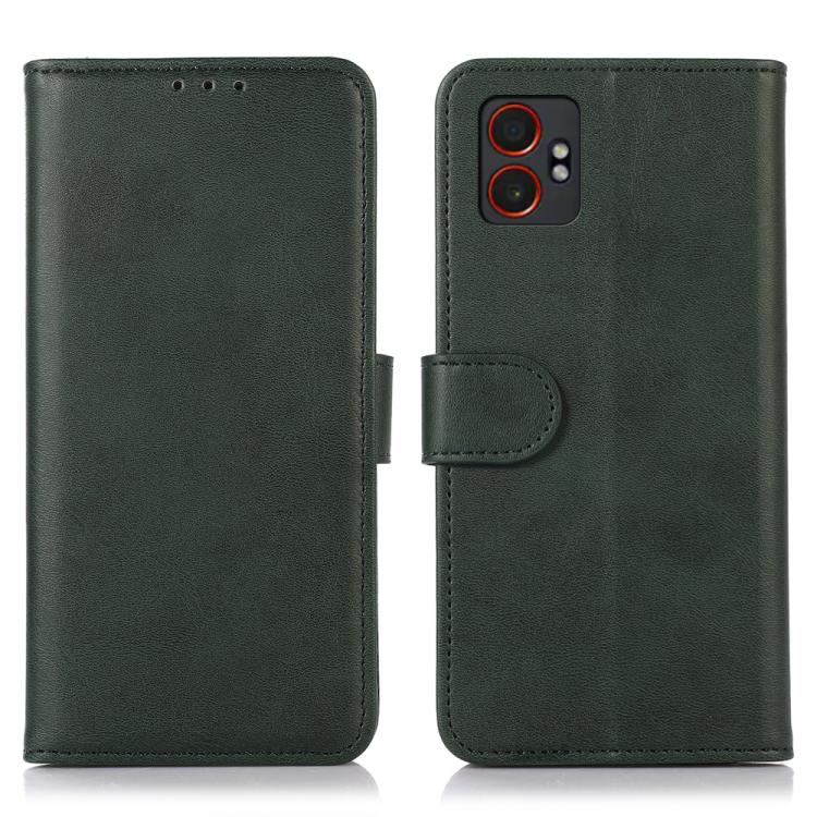Funda de piel con tapa y textura de vaca para Samsung Galaxy XCover7 Pro (verde)