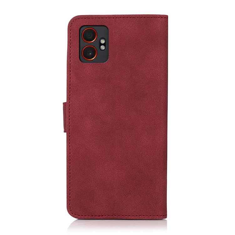 Funda de cuero con textura mate KHAZNEH para Samsung Galaxy XCover7 Pro (roja)