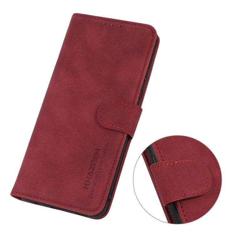 Funda de cuero con textura mate KHAZNEH para Samsung Galaxy XCover7 Pro (roja)