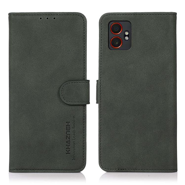 Funda de cuero con textura mate KHAZNEH para Samsung Galaxy XCover7 Pro (verde)