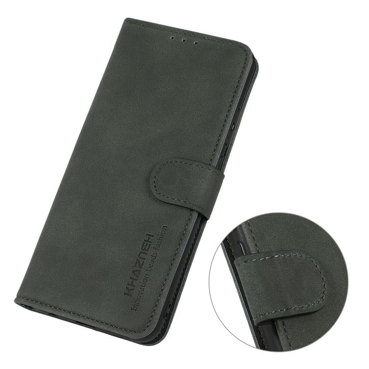Funda de cuero con textura mate KHAZNEH para Samsung Galaxy XCover7 Pro (verde)