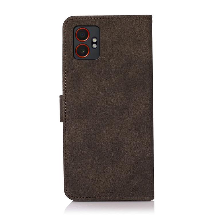 Funda de cuero con textura mate KHAZNEH para Samsung Galaxy XCover7 Pro (marrón)