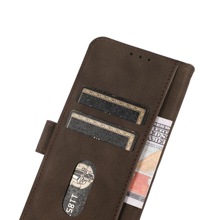 Funda de cuero con textura mate KHAZNEH para Samsung Galaxy XCover7 Pro (marrón)