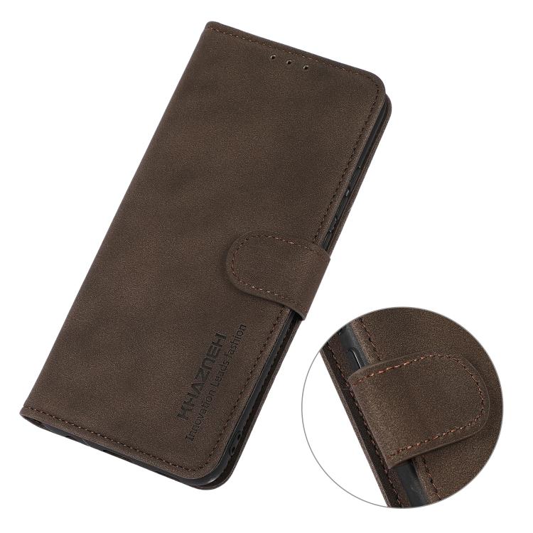 Funda de cuero con textura mate KHAZNEH para Samsung Galaxy XCover7 Pro (marrón)