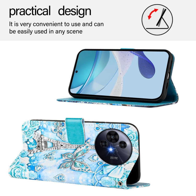 Funda de Cuero Nxtpaper para Teléfono TCL 50 Pro con Patrón Mariposa en Forma de Torre (Color)