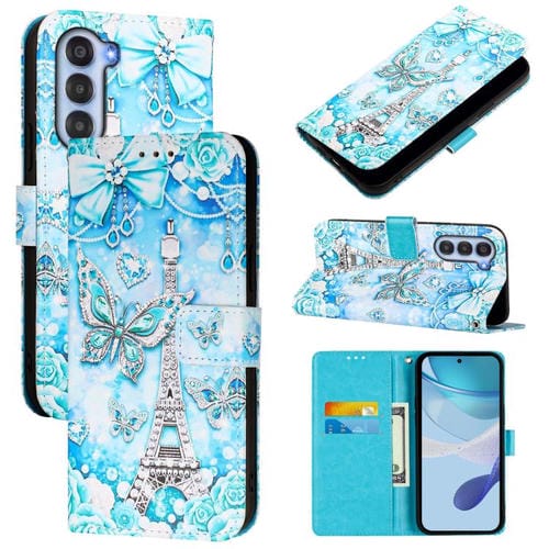 Funda de Cuero ZTE Nubia S 5G A403Zt con Dibujo Mariposa en Forma de Torre (Color Liso)
