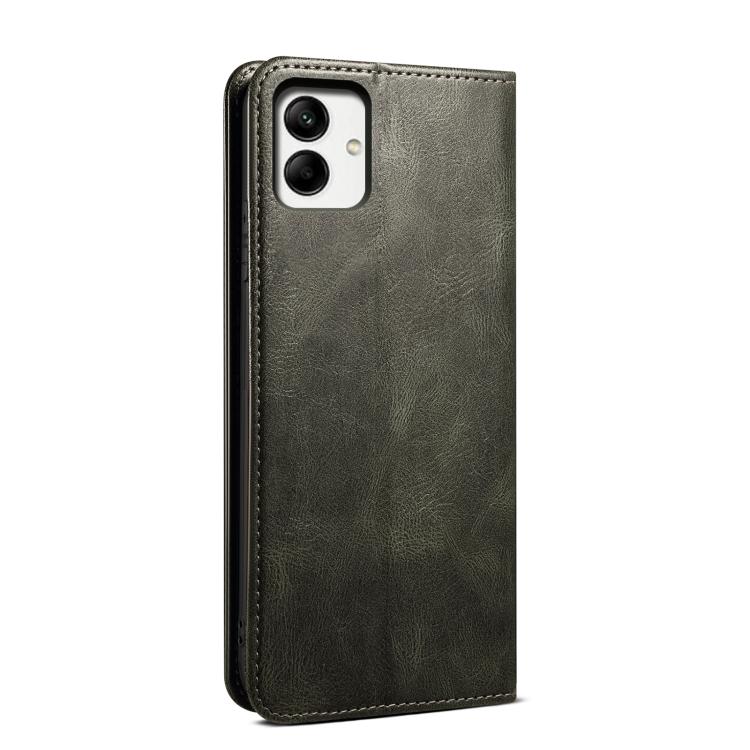 Funda de cuero con textura Crazy Horse y cera de aceite para Samsung Galaxy A07 4G (verde)