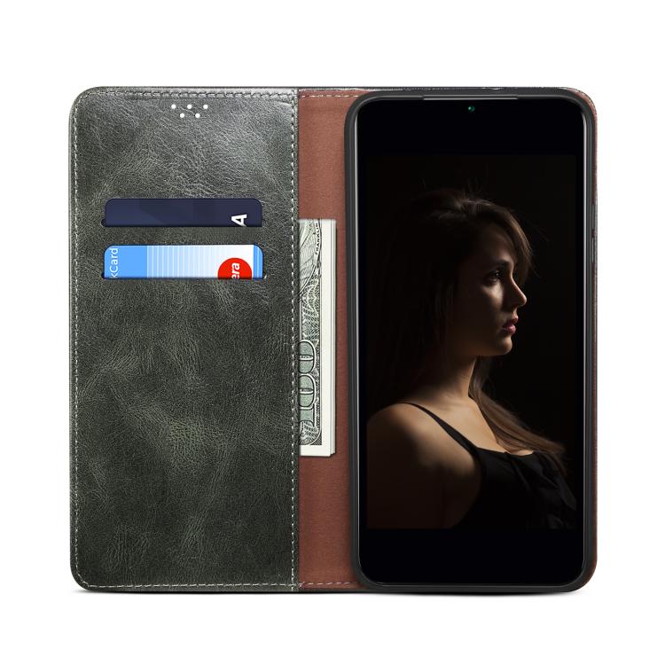 Funda de cuero con textura Crazy Horse y cera de aceite para Samsung Galaxy A07 4G (verde)