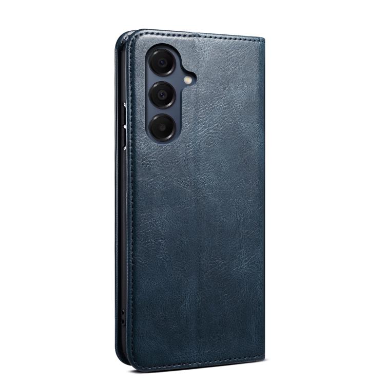 Funda de cuero con textura Crazy Horse y cera de aceite para Samsung Galaxy A17 5G (azul)