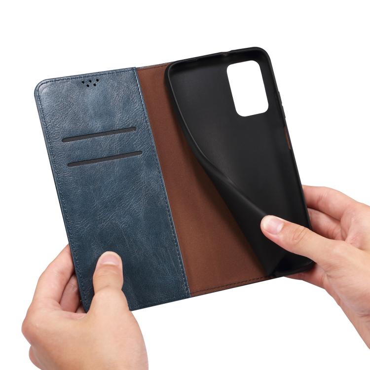 Funda de cuero con textura Crazy Horse y cera de aceite para Samsung Galaxy A17 5G (azul)