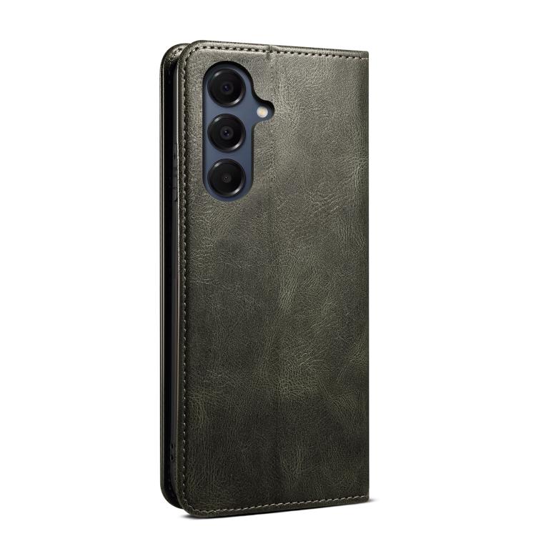 Funda de cuero con textura Crazy Horse y cera de aceite para Samsung Galaxy A17 5G (verde)