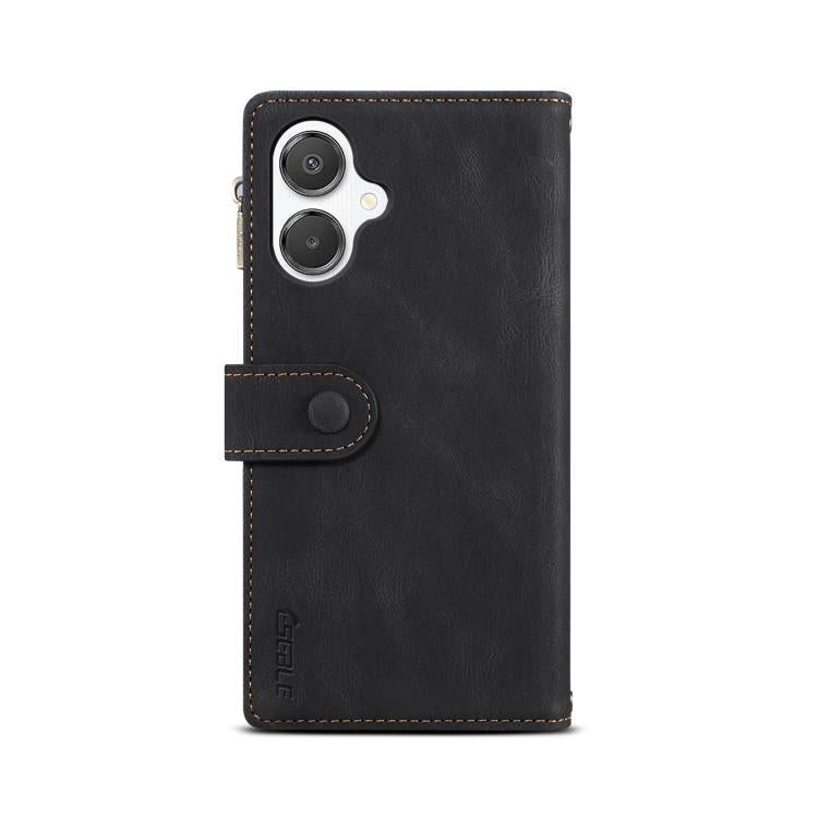 Funda de cuero con tapa RFID para Samsung Galaxy A07 4G ESEBLE, estilo retro esmerilado (negro)