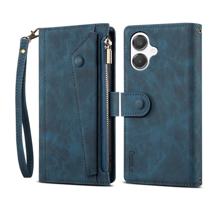 Funda de cuero con tapa RFID para Samsung Galaxy A07 4G ESEBLE, estilo retro esmerilado (verde oscuro)