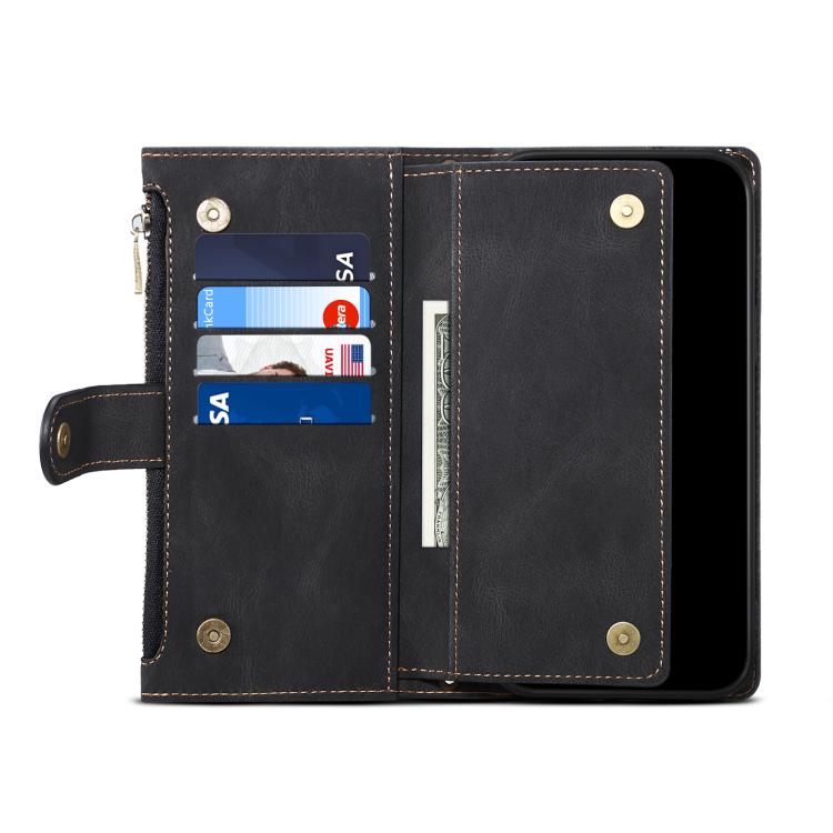 Funda de cuero con tapa RFID para Samsung Galaxy A17 5G ESEBLE, estilo retro esmerilado (negro)