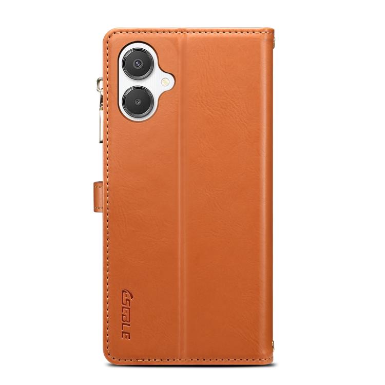 Funda de cuero RFID con cremallera y cordón ESEBLE Star Series para Samsung Galaxy A07 4G (marrón)