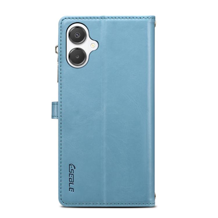 Funda de cuero RFID con cremallera y cordón para Samsung Galaxy A07 4G ESEBLE Star Series (azul)