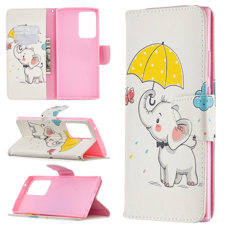 Estuche de Cuero abatible para Samsung Galaxy Note20 con Soporte, Ranuras para Tarjetas y Billetera (Elefante)