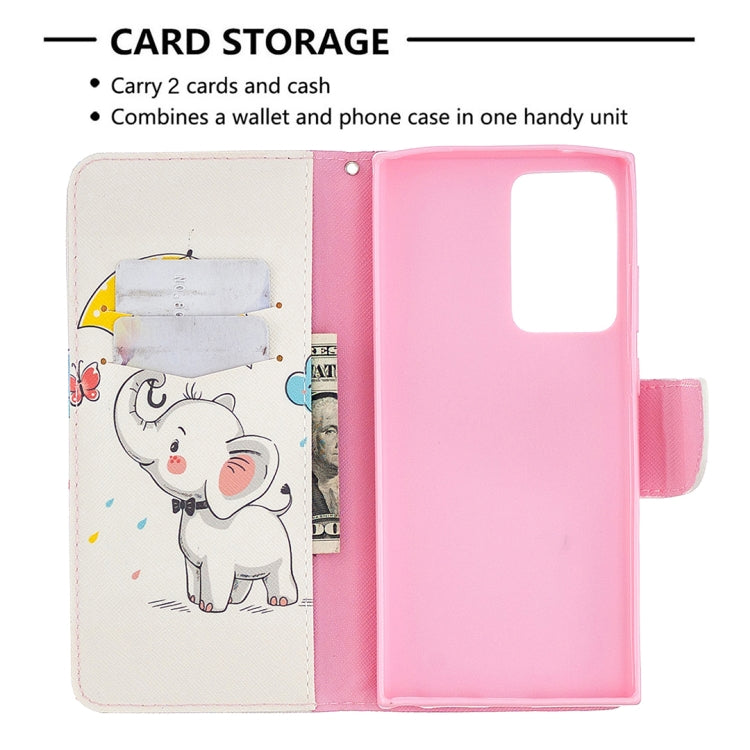 Estuche de Cuero abatible para Samsung Galaxy Note20 con Soporte, Ranuras para Tarjetas y Billetera (Elefante)