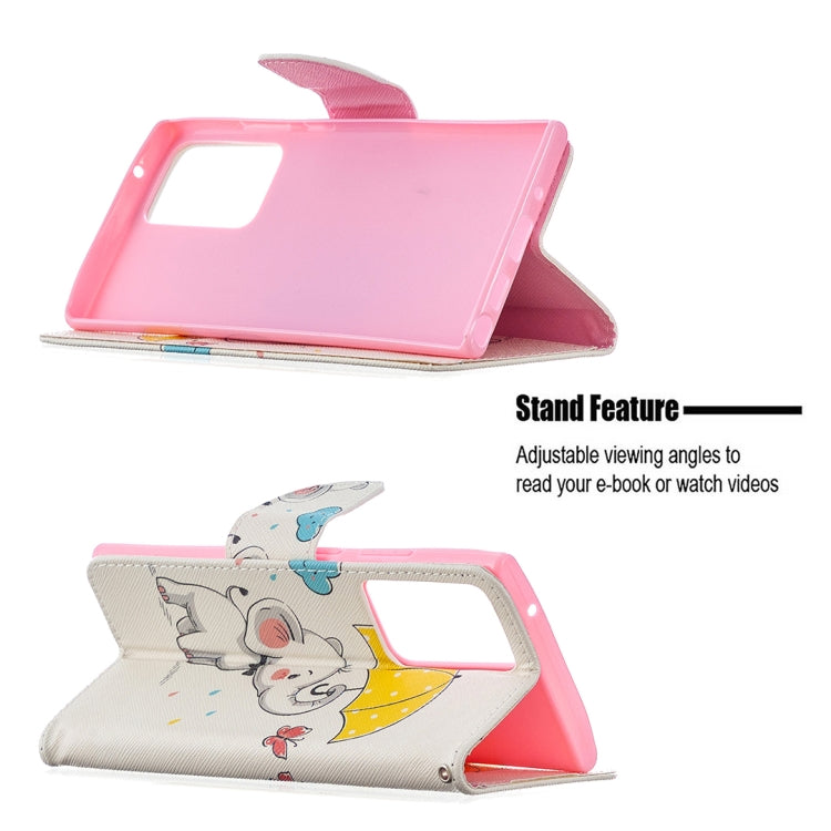 Estuche de Cuero abatible para Samsung Galaxy Note20 con Soporte, Ranuras para Tarjetas y Billetera (Elefante)
