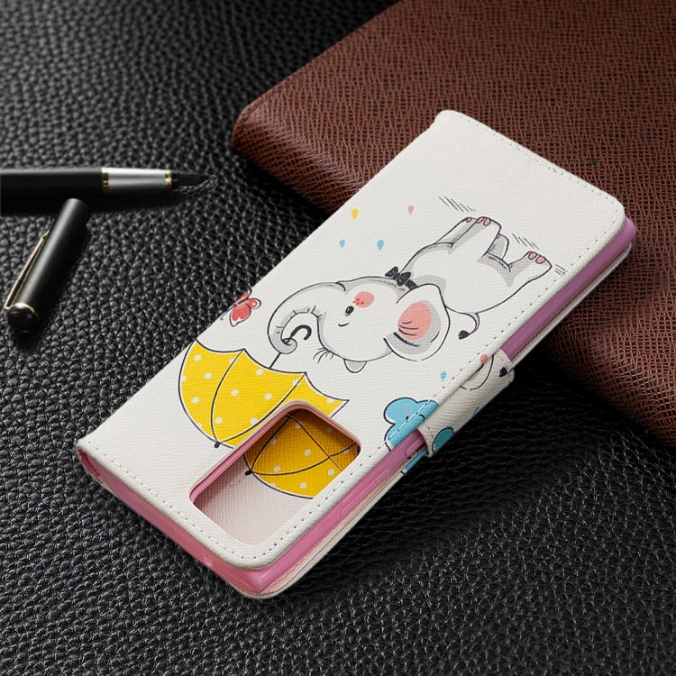 Estuche de Cuero abatible para Samsung Galaxy Note20 con Soporte, Ranuras para Tarjetas y Billetera (Elefante)