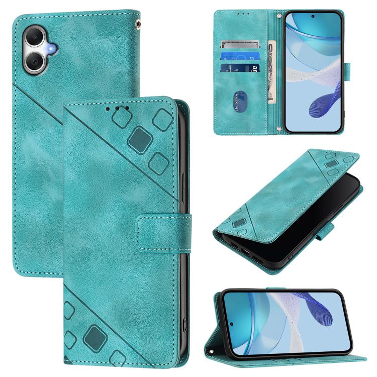 Funda de piel con relieve para Samsung Galaxy A07 4G (verde)