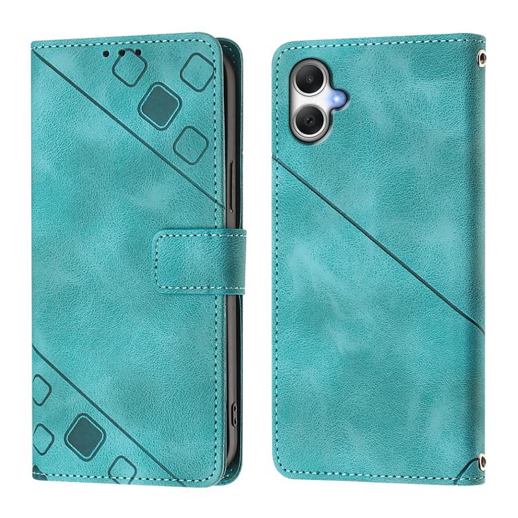 Funda de piel con relieve para Samsung Galaxy A07 4G (verde)