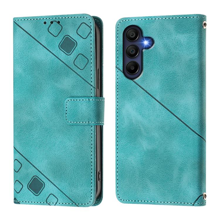 Funda de piel con relieve para Samsung Galaxy A17 5G (verde)